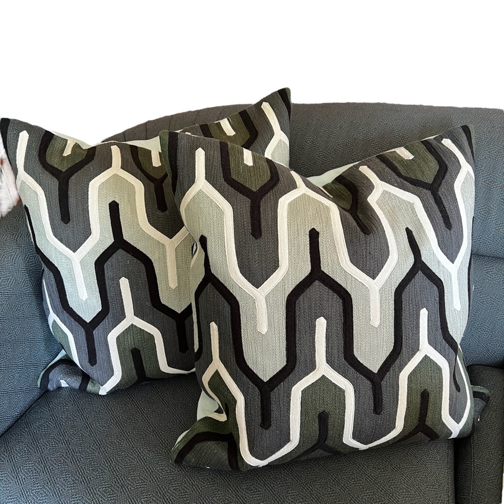 Suyra Aztec Retro Modern Pillows Set of 2 Size 20x20